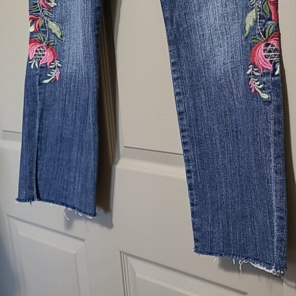 KUT From THE KLOTH Embroidery boho Reese ankle straight leg denim jeans size 8 - Picture 3 of 6
